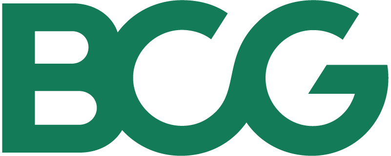 BCG bold uppercase letters in forest green on a white background, representing the logo of a global management consulting firm.